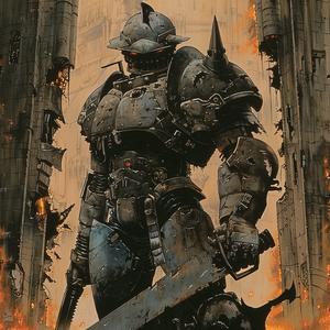 manga  apocalyptic  knight  character  guns  armour  QHayashida  fullbody  artstyle  souleater 1062737