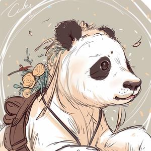 panda  pony  cute  flowers  drawing  black  white  illustration  stylized  playful 1070719
