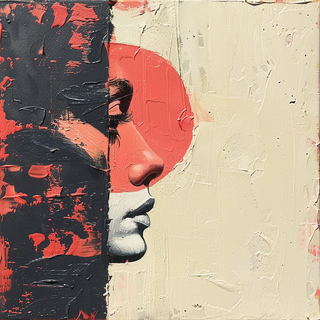 album  cover  painting  woman  imperfect  impasto  palette  knife  red  sun 963867