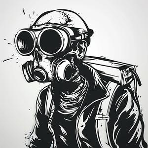 man  gasmask  backpack  surreal  dark  illustration  urban  apocalyptic  digital  art 1070701