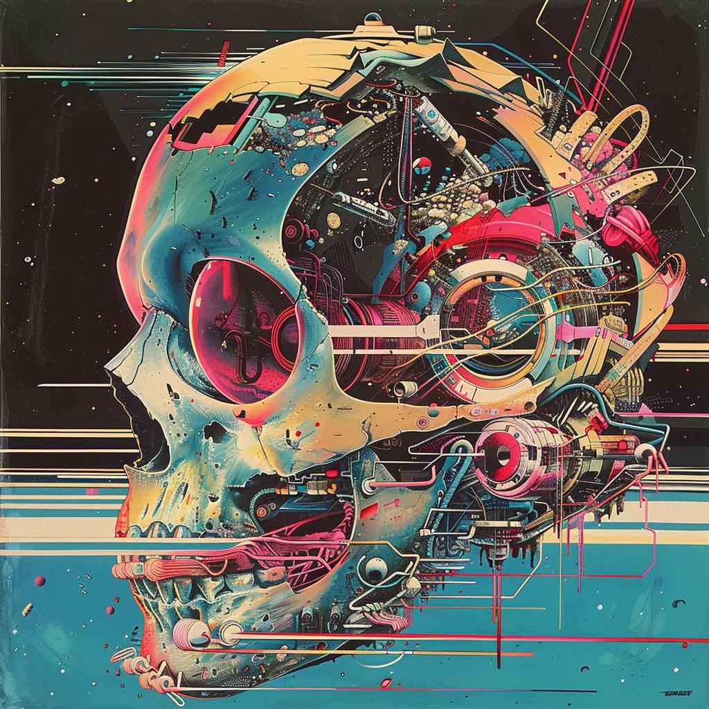 skull  colorful  background  futuristic  design  1980s  geometric  electro  synthwave  trippy 960742