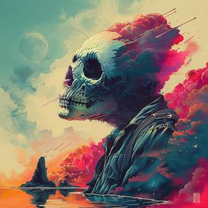 skull  cloud  chromolithography  art  surreal  Japanese  illustration  mystical  design  vintage 1039342