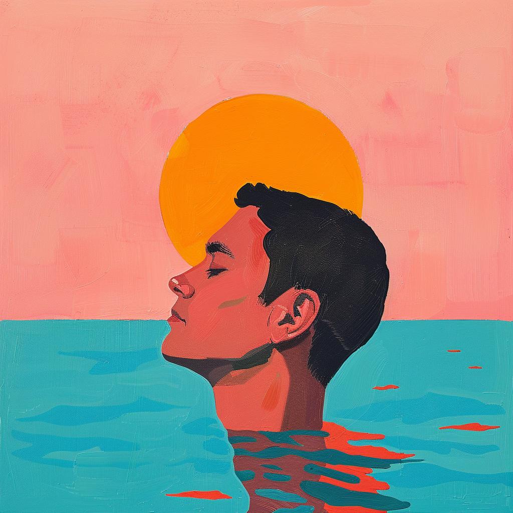 surreal  album  cover  man  water  sun  painting  creative  Joan  Cornella 1017432