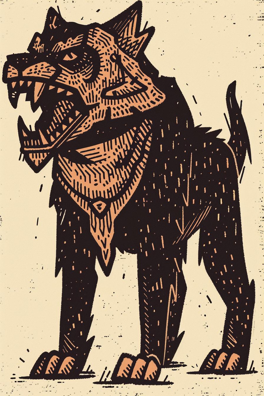 mythical  panther  ToddMcFarlane  snarling  upright  drawing  wolf  style  art  creature 934265