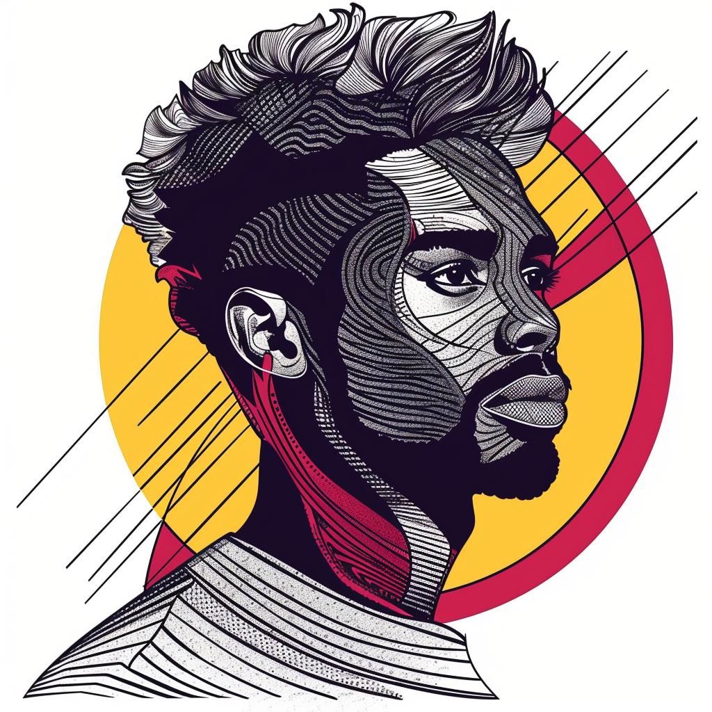 Pop  Art  African-American  man  portrait  hair  beard  stripes  colorful  background 937534