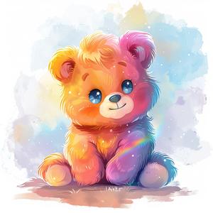 teddy  bear  colorful  sitting  cute  kawaii  character  illustration  whimsical  white 1074069