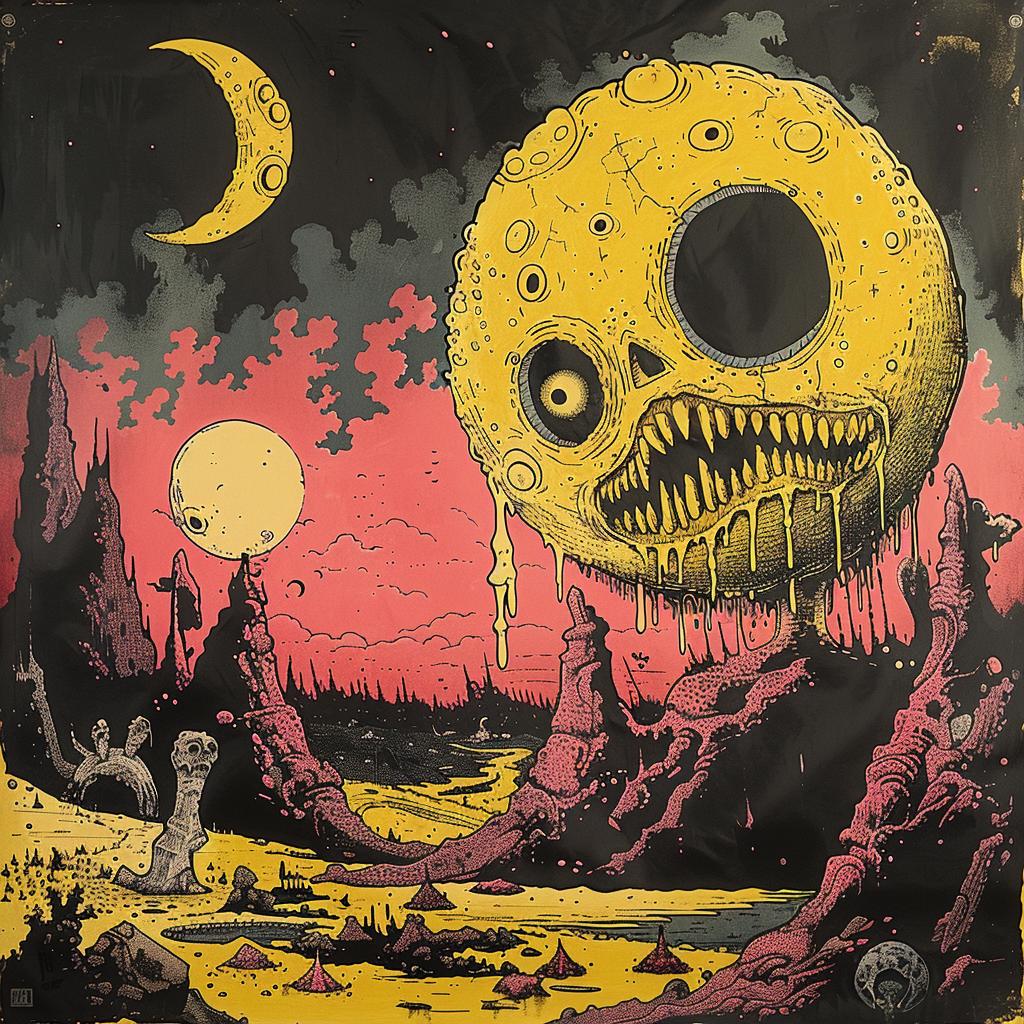 surreal  vinyl  moon  harsh  mistress  cover  deathmetal  monster  hyper-realistic  art 961759