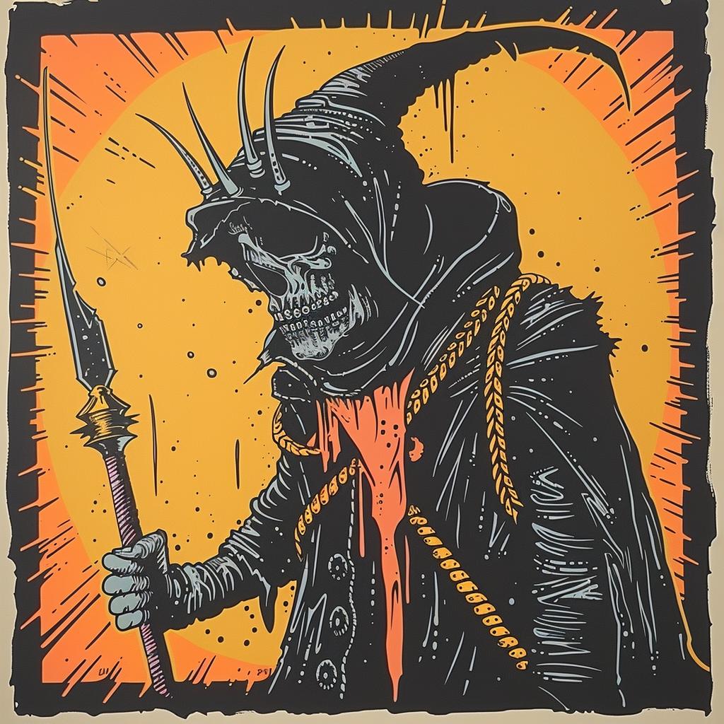 skeleton  scythe  grim  occult  dark  terror  naturalistic  poster  art  Bachalo 925990