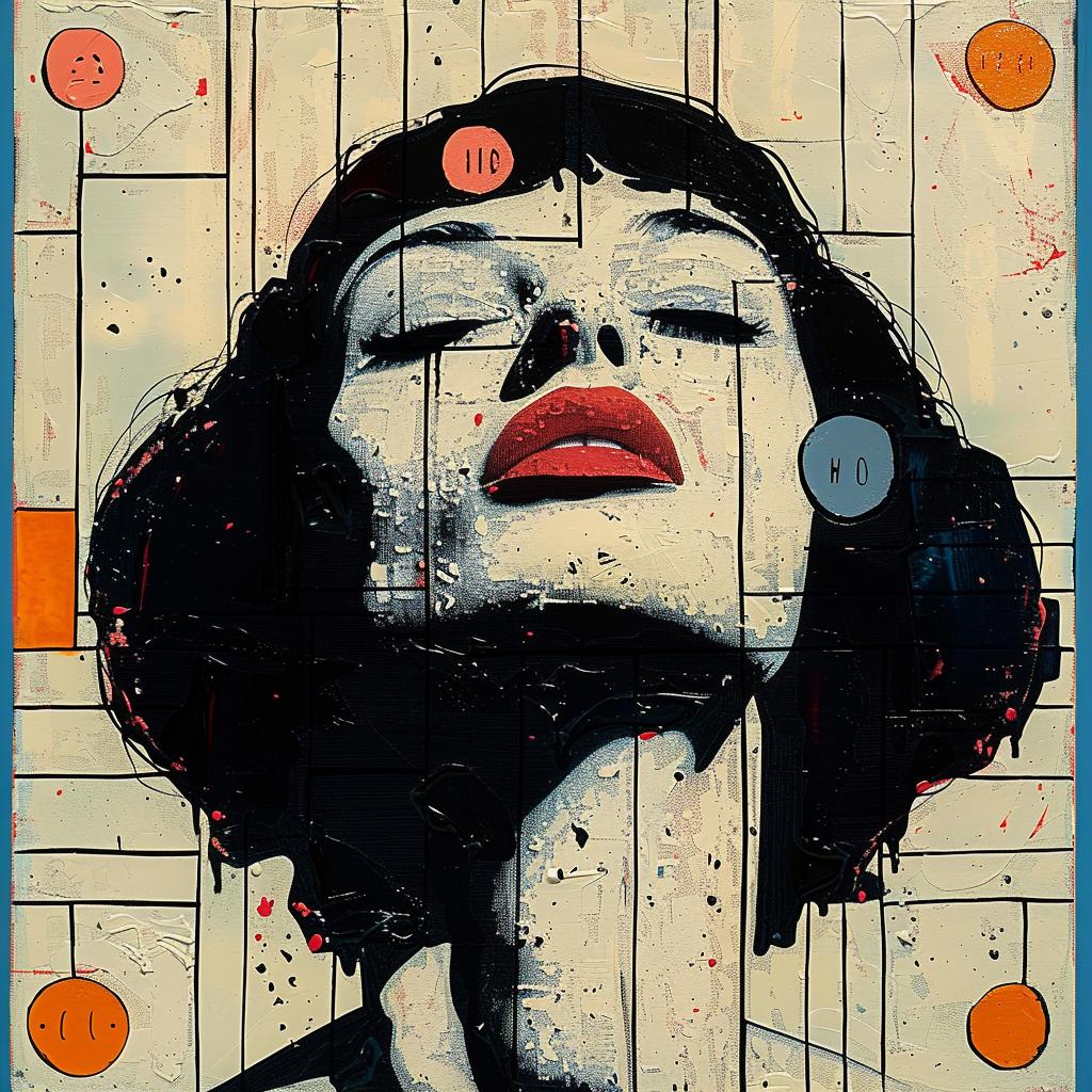 woman  red  lips  colorful  abstract  palette  impasto  1980s  album  art 963517