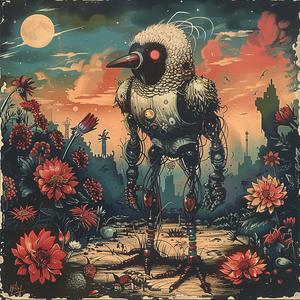 robot  flowers  painting  chromolithography  technology  nature  art  vibrant  colorful  whimsy 1060096