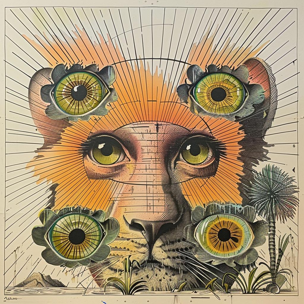 lion  eyes  flower  dada  surrealism  airbrush  creature  makeup  highlights  vibrant 939380