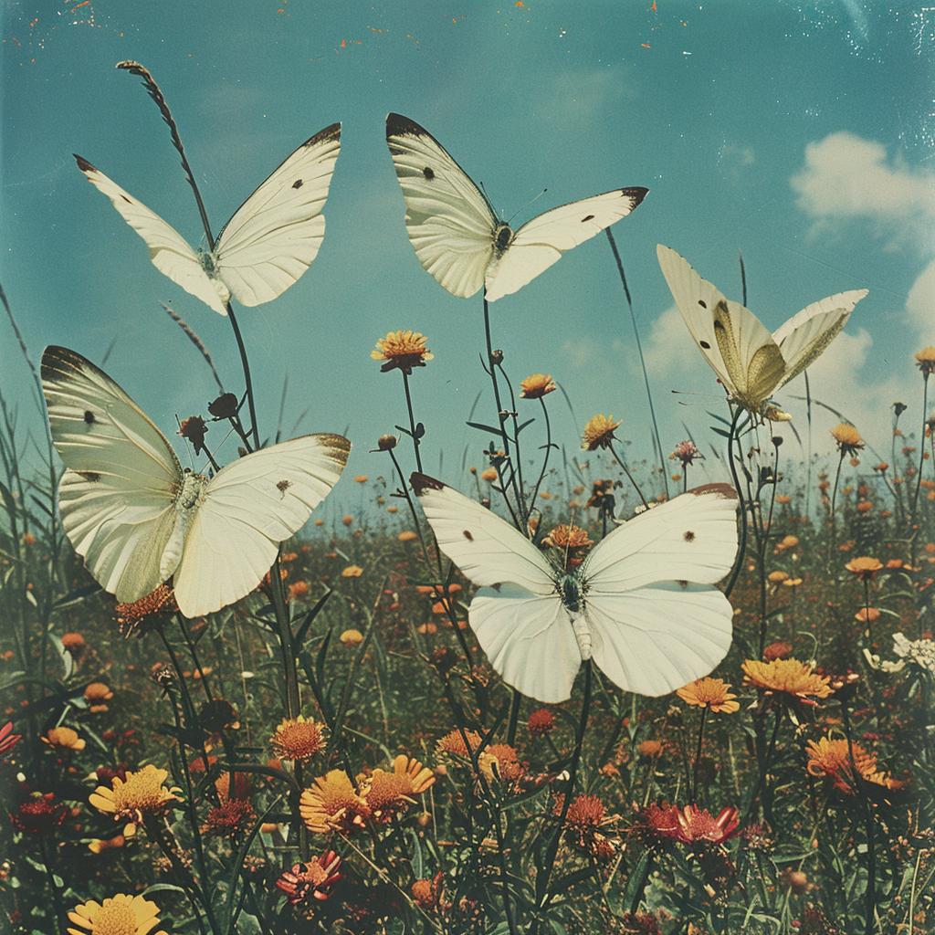 butterflies  flowers  surreal  collage  nature  contrast  colorful  artistry  delicate  vivid 970315