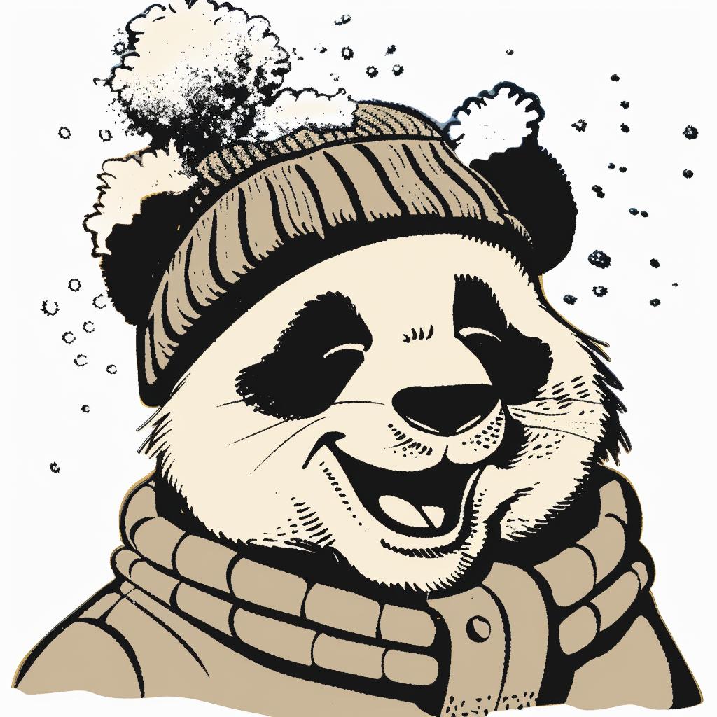 Panda  Cartoon  Knit  Hat  Scarf  Cute  Character  Animation  Animal  Funny 942534