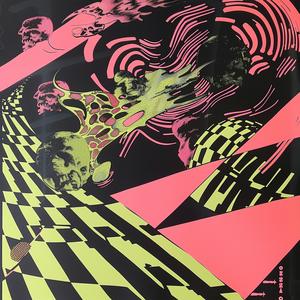 screenprint  poster  black  background  pink  yellow  design  illustration  artwork  vintage 1071224