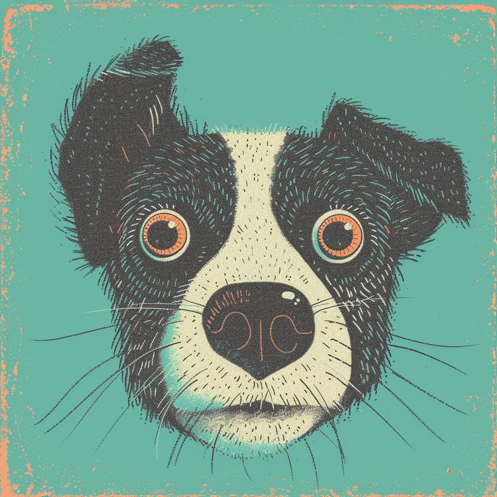 border  collie  dog  big  nose  eyes  cartoon  playful  cute  expression 940680