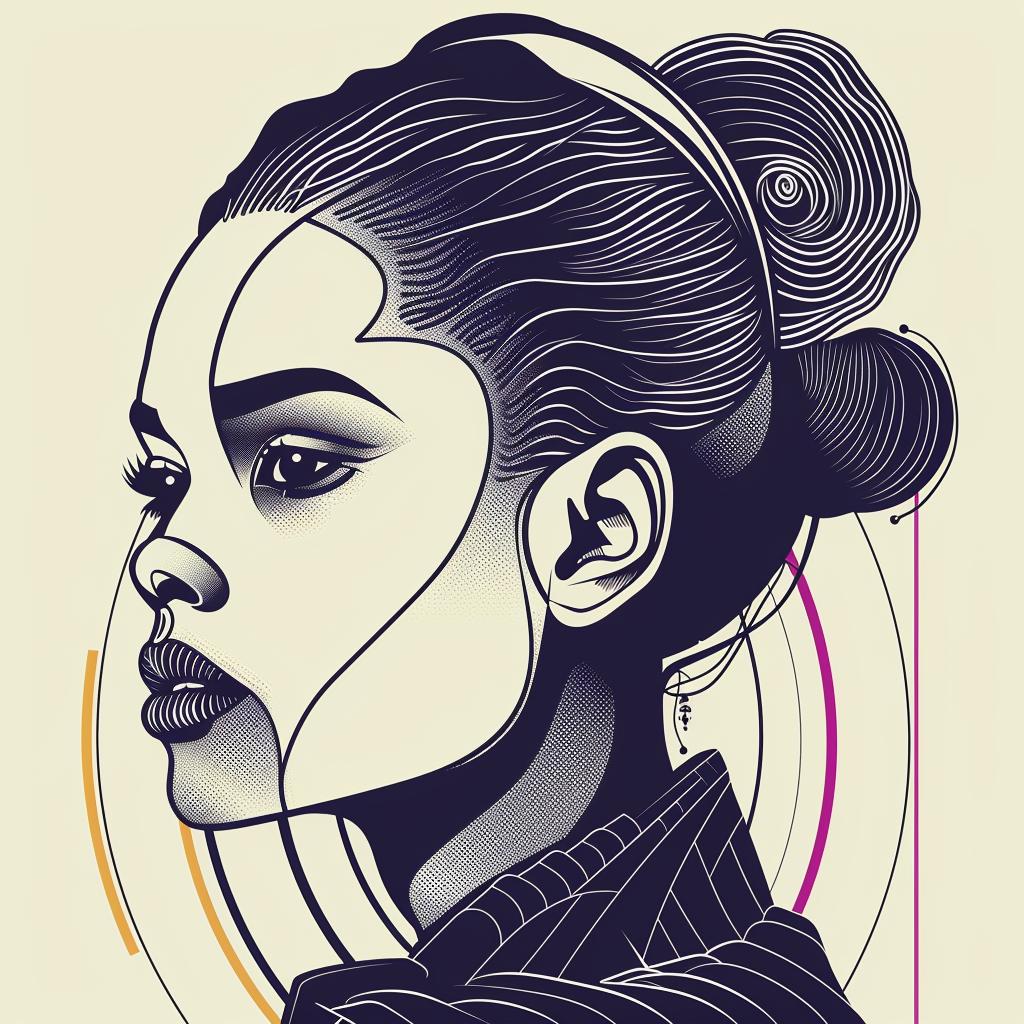 تصميم بوبارت لامرأة سوداء وبيضاء، وجه امرأة أمريكية من أصل أفريقي، صورة منمقة 936619