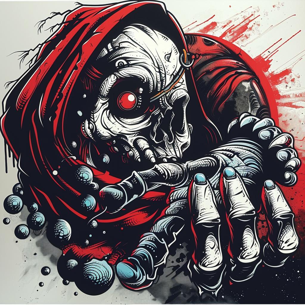 skull  red  hoodie  eyes  provocative  dark  naturalistic  introspective  art  terror 927858