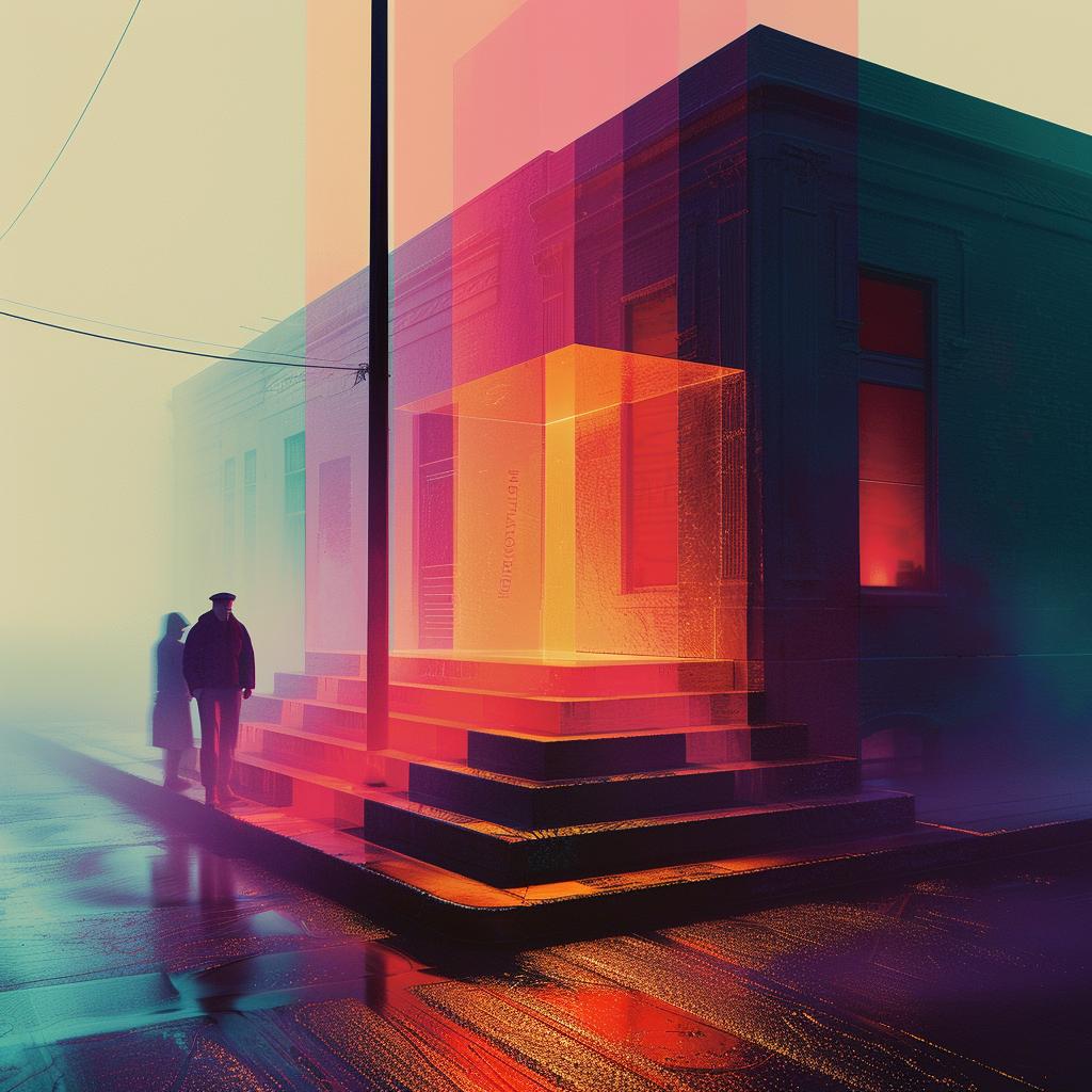 axonometric  streetart  dark  graphic  minimalist  holographic  solid  gradient  urban  couple 969017