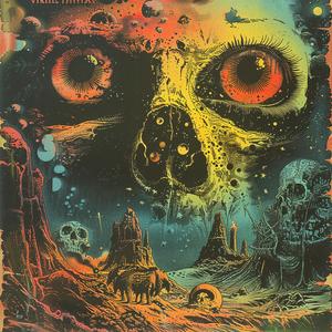 album  cover  surreal  occult  technicolor  risograph  symbolist  screenprint  skull  dark 1079053