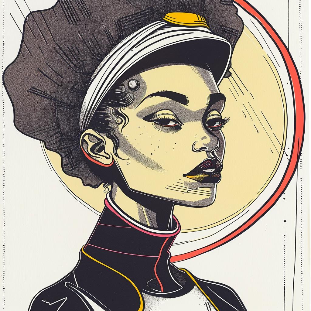 pop  art  african-american  female  afro  hat  portrait  graphic  color  style 938126
