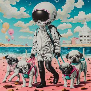 alien  Slipknot  mask  puppies  beach  painting  space  dogs  humor  cute 1037911