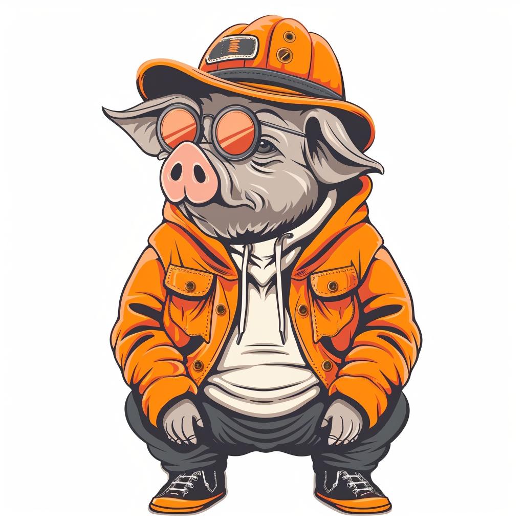 cute  animal  pig  bucket  hat  sunglasses  jacket  street  culture  adorable 958737