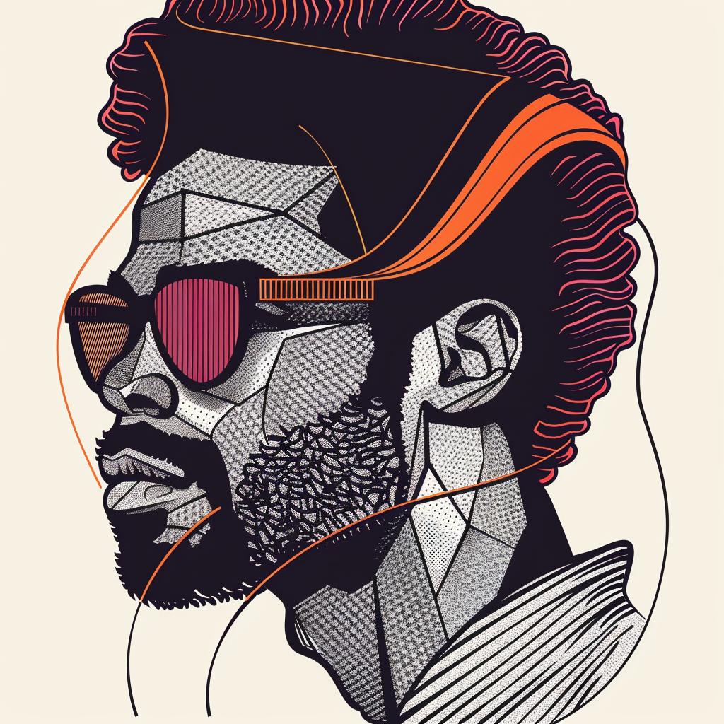Pop Art  beard  sunglasses  African-American  colorful  portrait  modern  stylistic  male  vibrant 937429