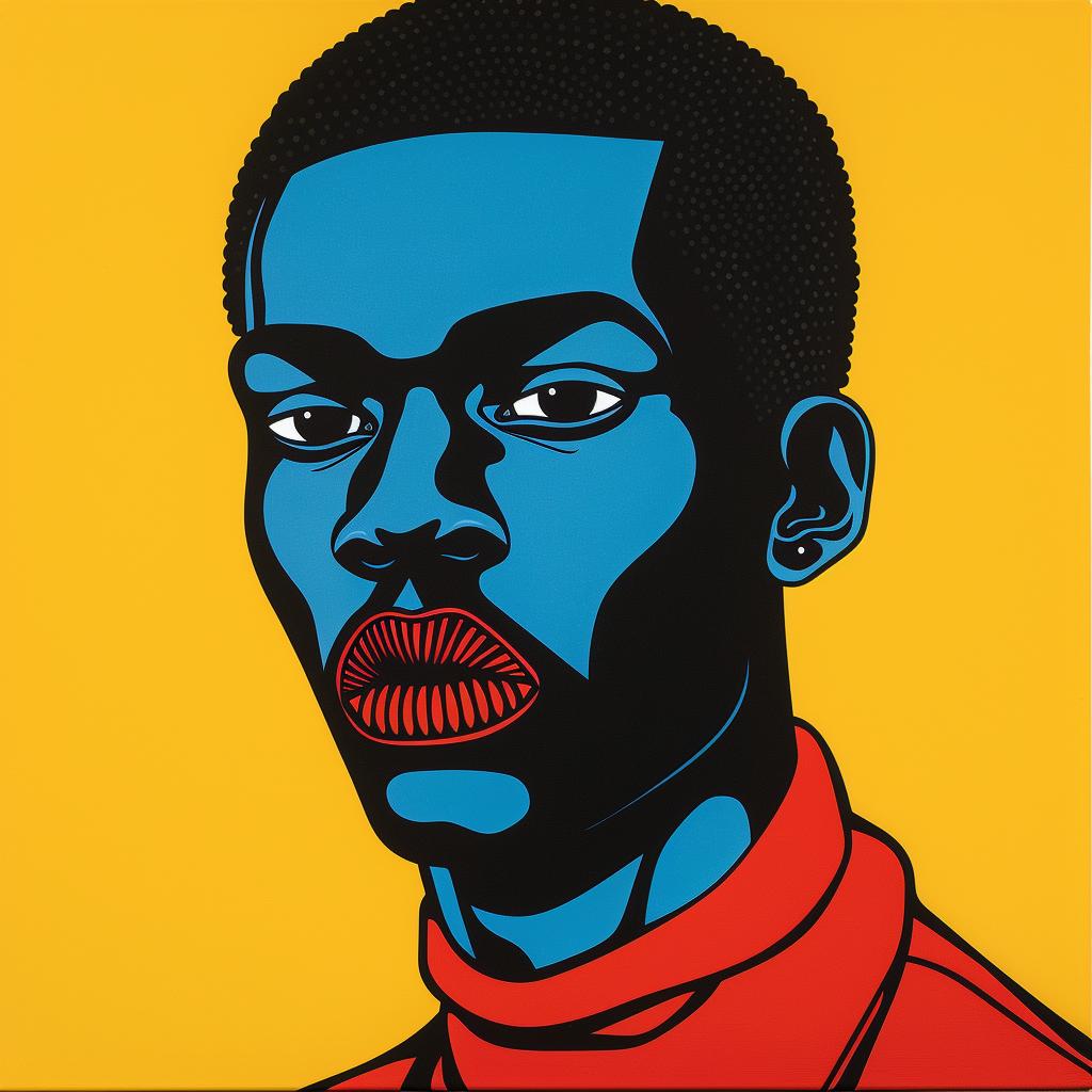 painting  black  man  red  blue  portrait  African-American  colorful  art  contemporary 1024264