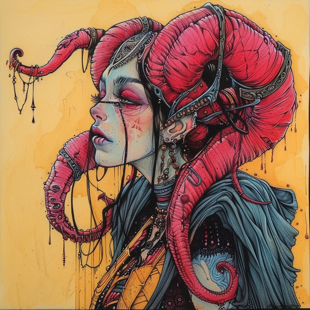 woman  horns  dark  occult  terror  provocative  brom  art  fantasy  surreal 928600