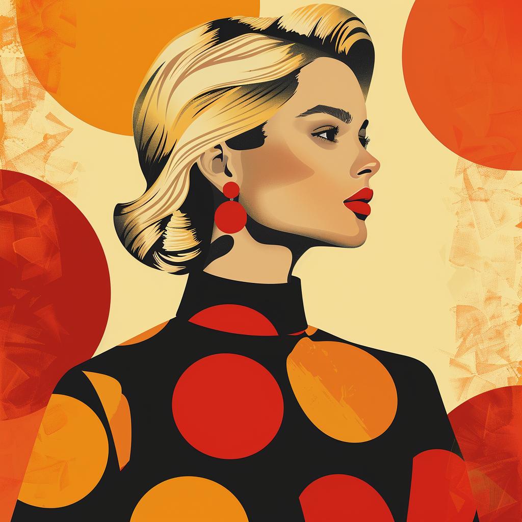 pop  art  illustration  woman  polka  dot  dress  minimalist  vintage  elegance 929493