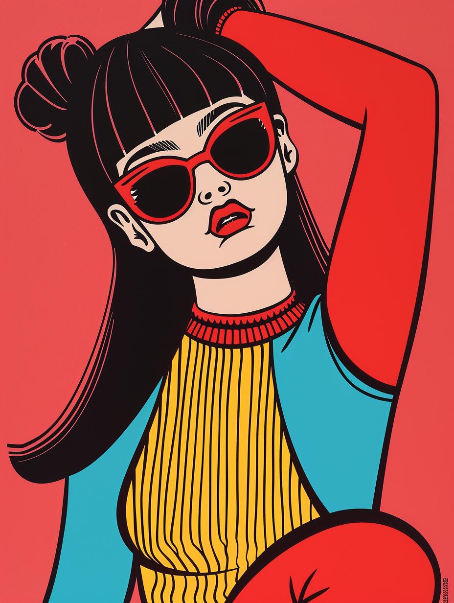 woman  yoga  popart  illustration  sunglasses  exercise  lifestyle  contemporary  art  pose 943765