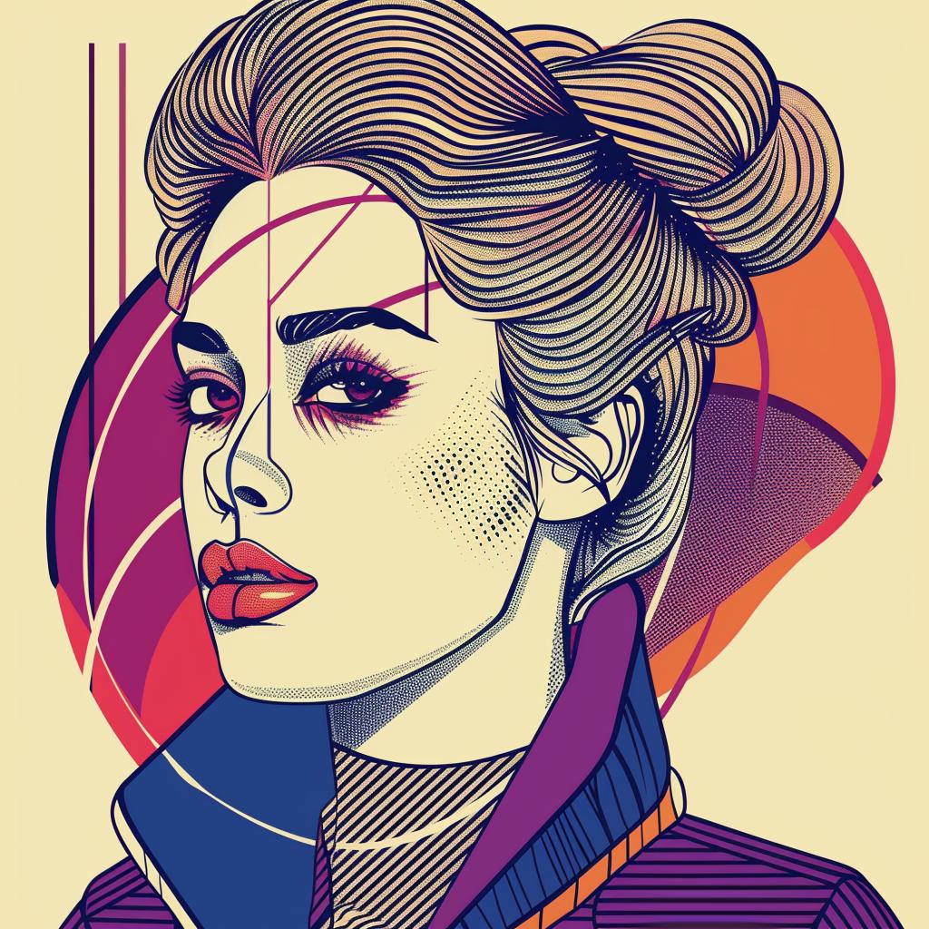 Pop  Art  woman  bun  blonde  colorful  background  graphic  illustration  modern 936966