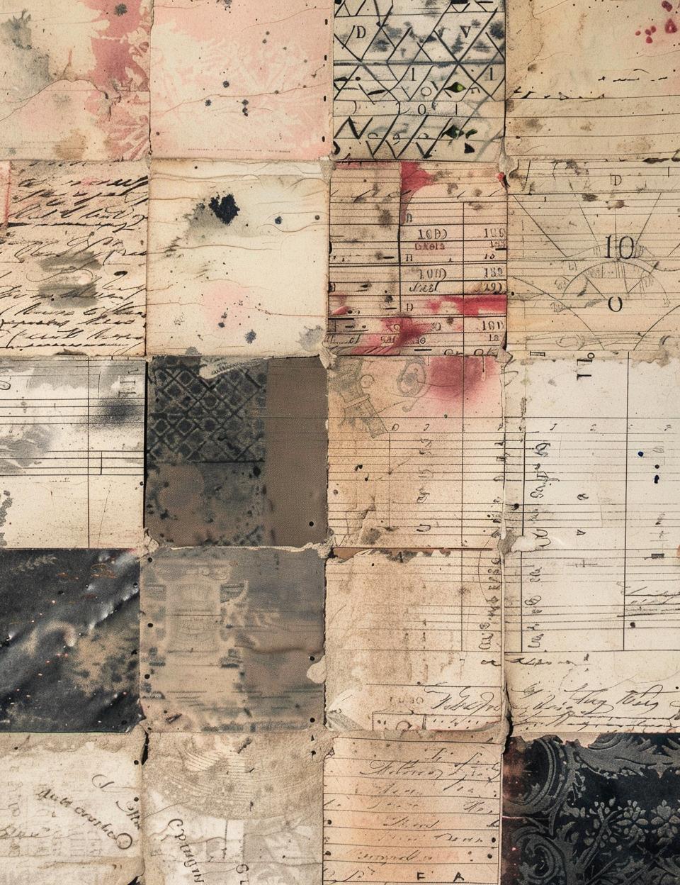 ledger  vintage  patchwork  aged  paper  writing  found  faded  collage  homemade 962126