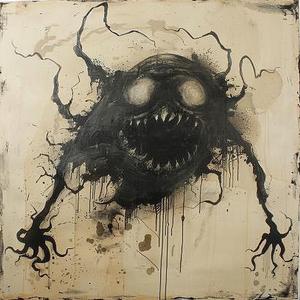 minimalist  risography  monster  encaustic  paint  scary  face  art  abstract  expression 1062416