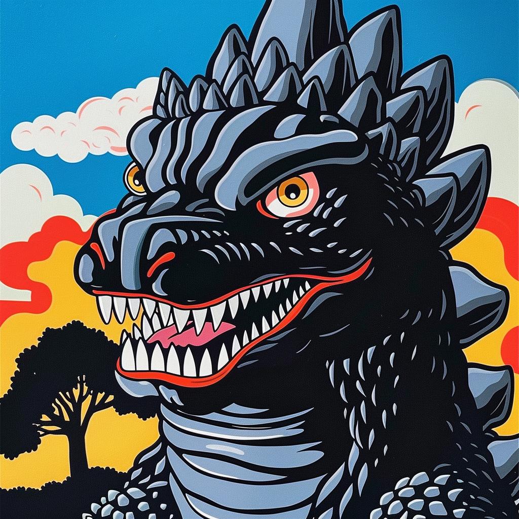 Godzilla  Poster  Blue  Background  Monster  Visual  Art  Design  Character  Horror 973178