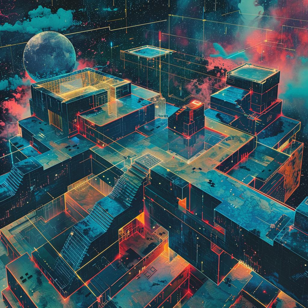 album  cover  1980s  futuristic  city  buildings  stars  synthwave  trippy  digital 960630