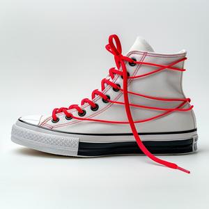 high  top  sneakers  white  red  laces  studio  photography  profile  view 1038106