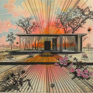 architecture  black  white  color  flowers  sunset  modern  Mies  Van  der 1036509