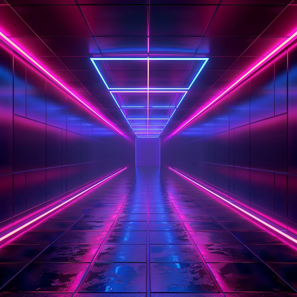 neon  light  hallway  outrun  blue  pink  dark  lighting  futuristic  vibrant 1032257
