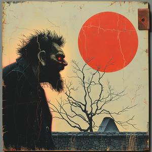 man  red  eyes  sun  standing  chromolithography  Quint  Buchholz  Andreas  Levers 1039907