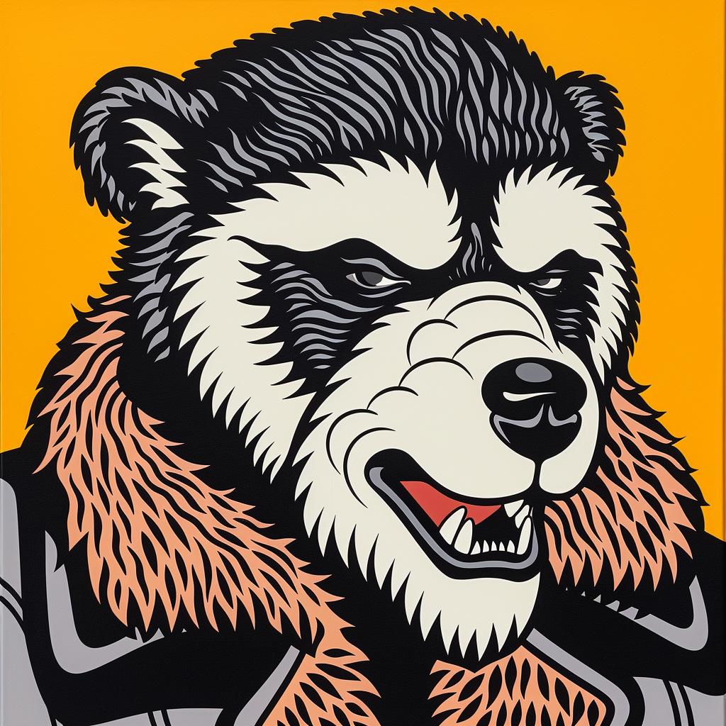 bear  painting  jacket  grizzly  animal  whimsical  art  adorable  illustration  style 1024031