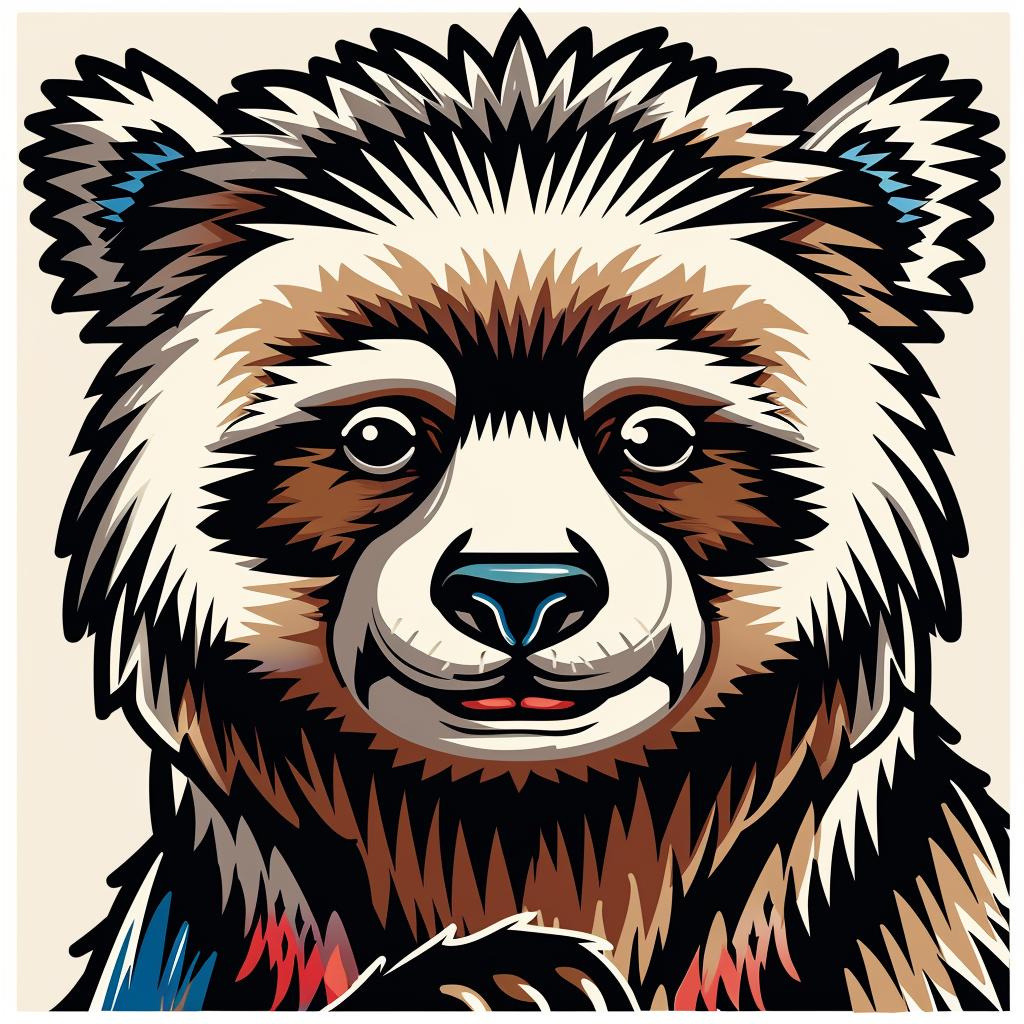panda  bear  red  blue  background  colorful  animal  cute  character  whimsical 962429