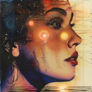 woman  painting  stars  face  glitter  artwork  beauty  illustration  color  creative 1060658