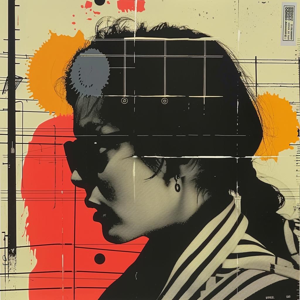 woman  sunglasses  striped  shirt  portrait  stylized  colorful  contemporary  graphic  art 968232