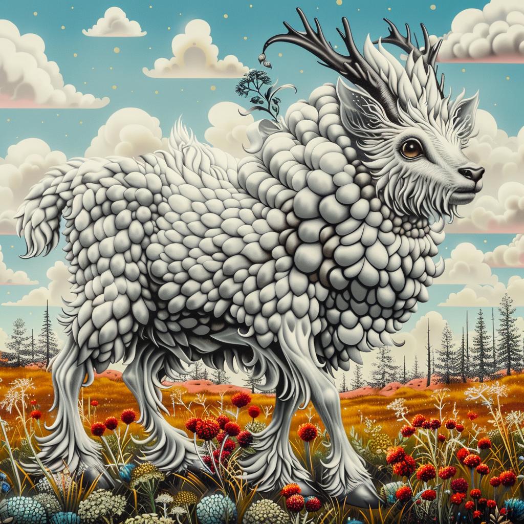mythical  creature  hybrid  sheep  horns  fantasy  painting  unique  nature  exploration 941376