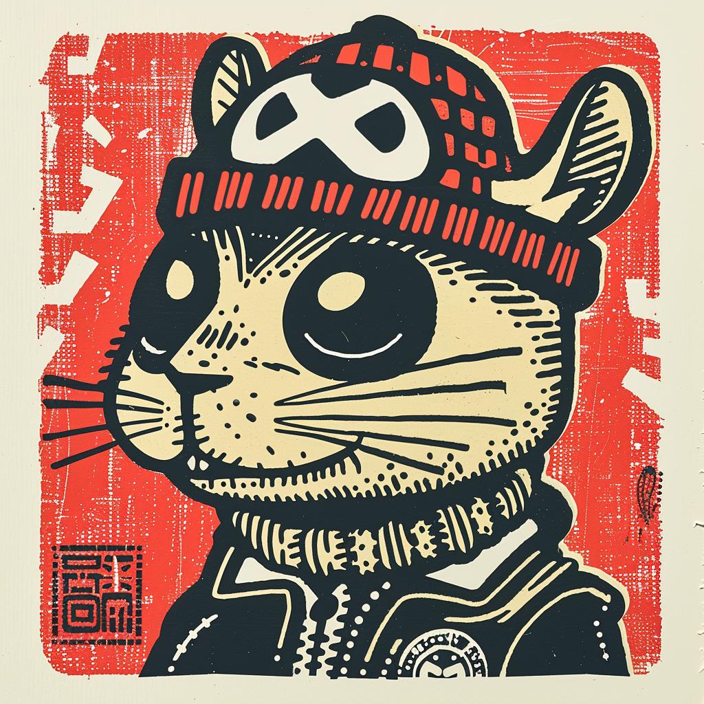 mouse  hat  scarf  streetwise  urban  animal  minimal  illustration  playful  character 957564