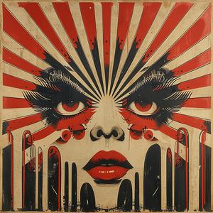 woman  stripes  red  black  symmetrical  bold  artnouveau  tattoo  design  conceptual 1078703