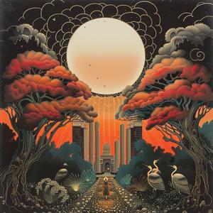 album  cover  man  forest  walking  surrealism  futuristic  collage  enigmatic  art 1041272