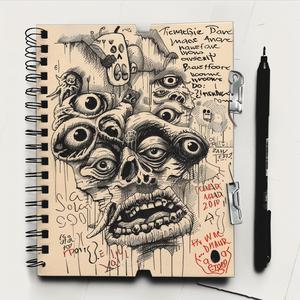 sketchbook  drawing  monster  pen  creative  art  Mr. Doodle  inventive  colorful  design 1067961