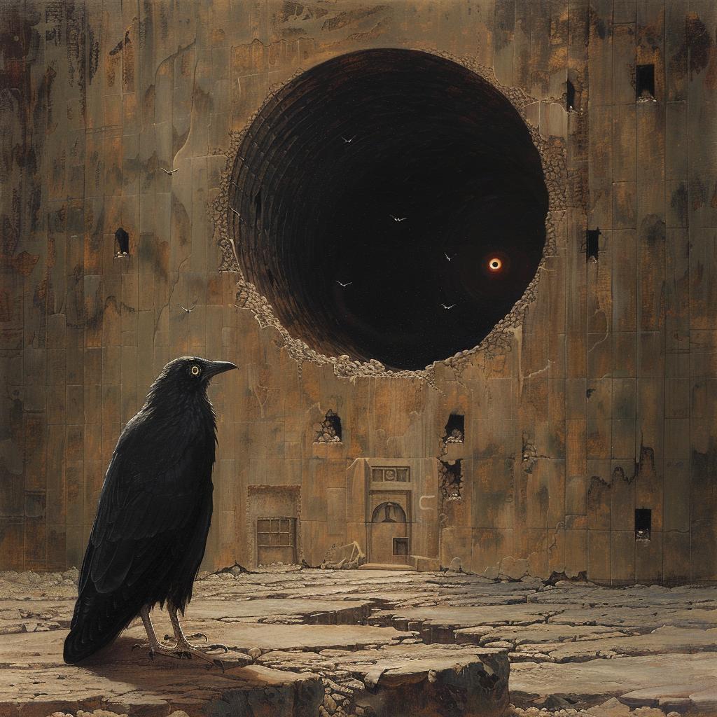 surreal  album  crow  stone  wall  dark  naturalistic  spiritual  artwork  colorful 975845
